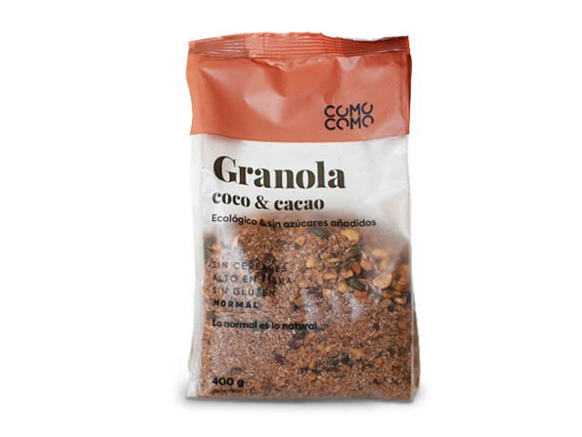 Granola de coco con cacao